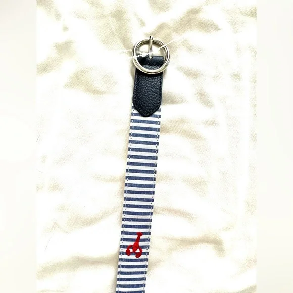 🦞 Brand New 42” Talbots Striped Nautical Belt with Red Lobster Embroidery NWT ⚓️ - Picture 4 of 9